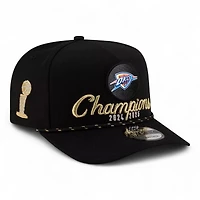 Oklahoma City Thunder Black 2025 NBA Champions New Era 9FIFTY A-Frame Snapback Hat