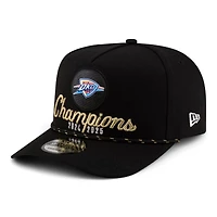 Oklahoma City Thunder Black 2025 NBA Champions New Era 9FIFTY A-Frame Snapback Hat