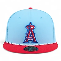 Los Angeles Angels Light Blue and Red 2025 Fourth of July USA New Era 59FIFTY Fitted Hat