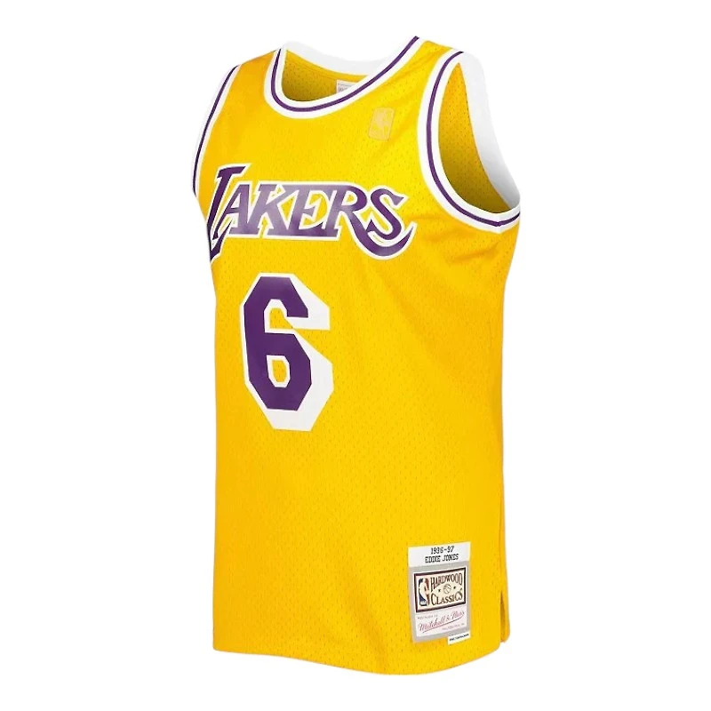 Los Angeles Lakers Eddie Jones Mitchell & Ness 1996-1997 Hardwood Classics Swingman Player Gold Jersey