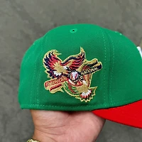 Los Angeles Dodgers Green and Red American National Patch Grey UV New Era 59FIFTY Fitted Hat