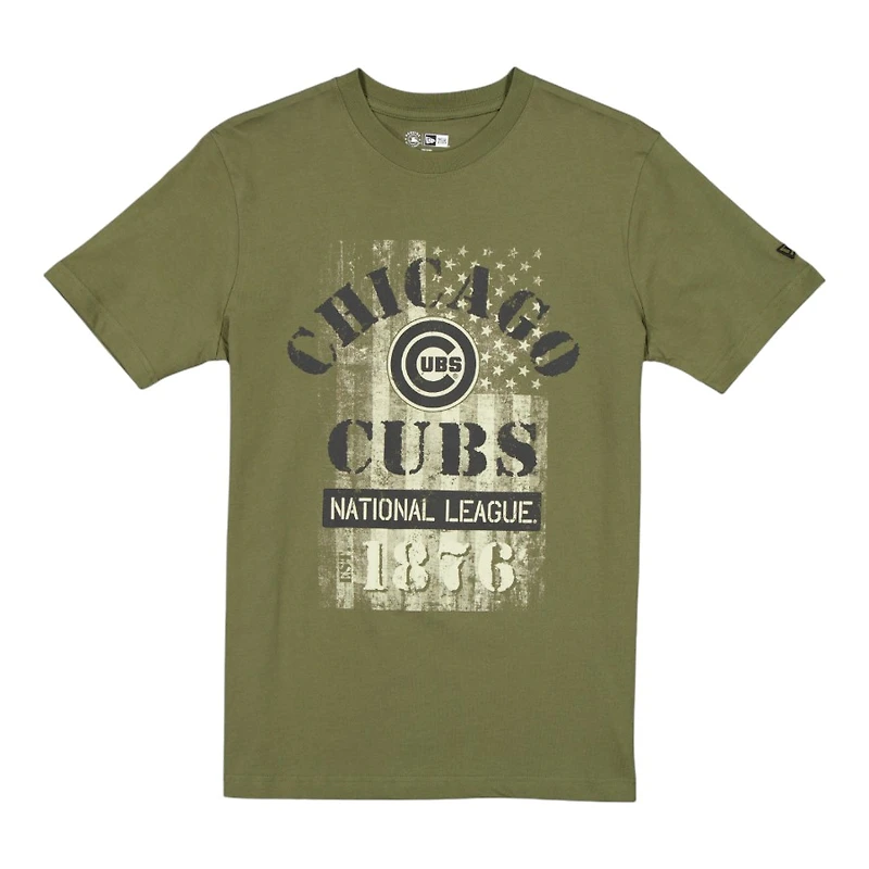 Chicago Cubs Army Green 2025 Armed Forces New Era T-Shirt