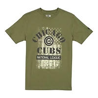 Chicago Cubs Army Green 2025 Armed Forces New Era T-Shirt