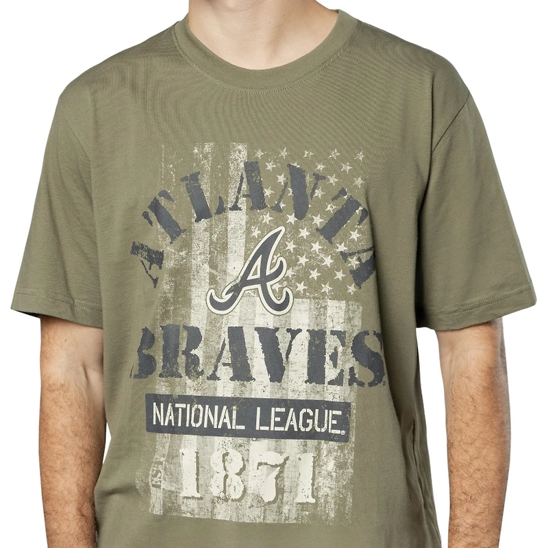 Atlanta Braves Army Green 2025 Armed Forces New Era T-Shirt