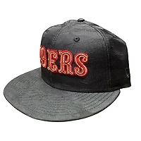 San Francisco 49ers Black Camo Wordmark Logo 60th Anniversary Patch Grey UV New Era 59FIFTY Fitted Hat