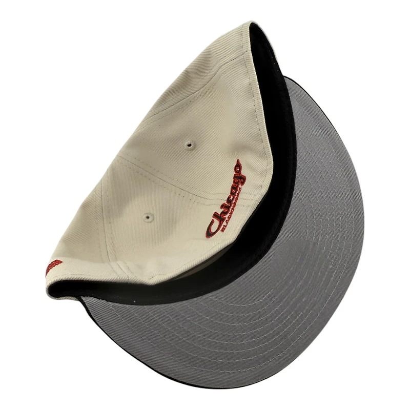 Chicago Blackhawks Stone and Black Tomahawk Patch Grey UV New Era 59FIFTY Fitted Hat