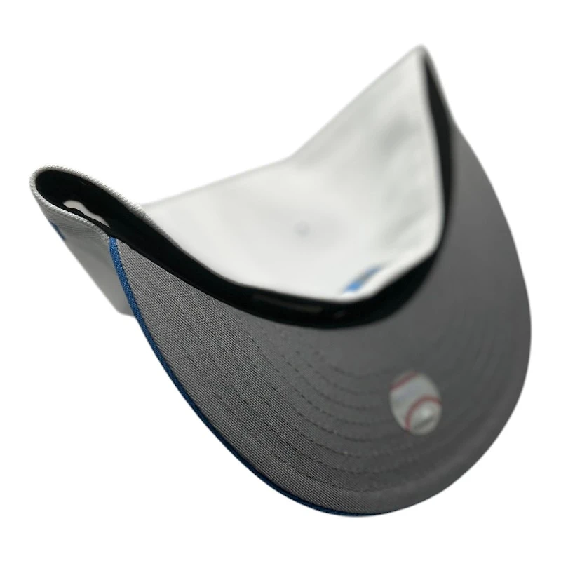 Los Angeles Dodgers White and Radiant Blue 2024 WS Patch Gray UV 59FIFTY Fitted Hat