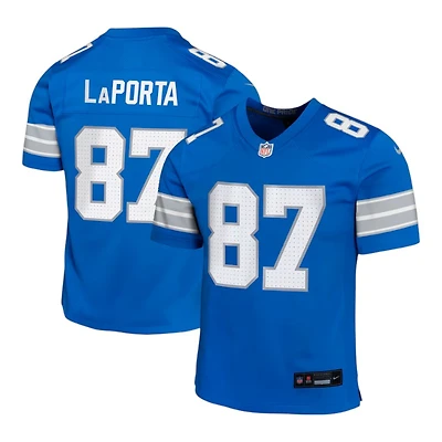 Youth Detroit Lions Sam LaPorta Blue Nike Game Jersey