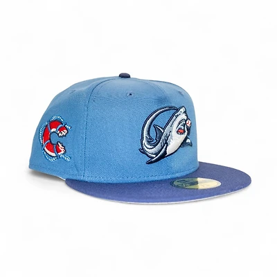 Clearwater Threshers Indigo Light Navy 2T Leon the Lab C Patch Grey UV New Era 59FIFTY Fitted Hat