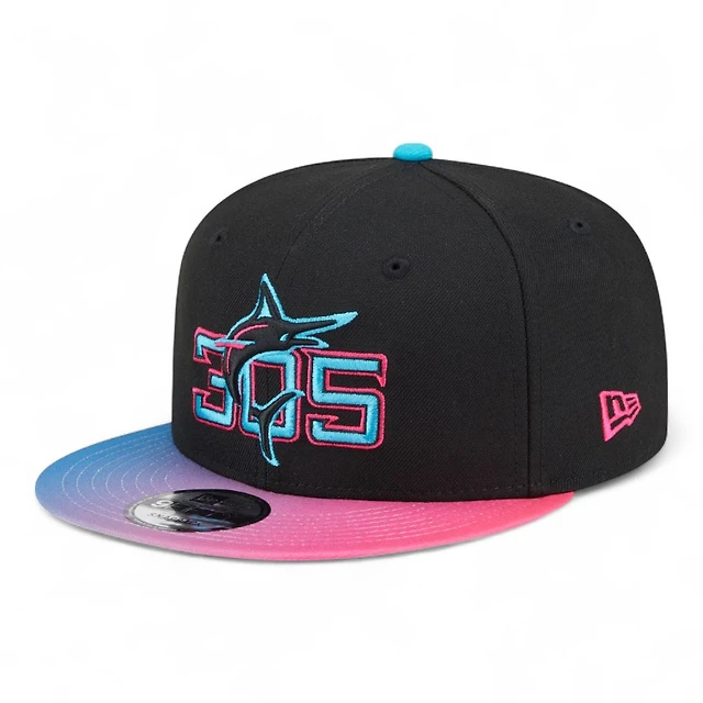Miami Marlins Black and Pink City Connect New Era 9FIFTY Snapback