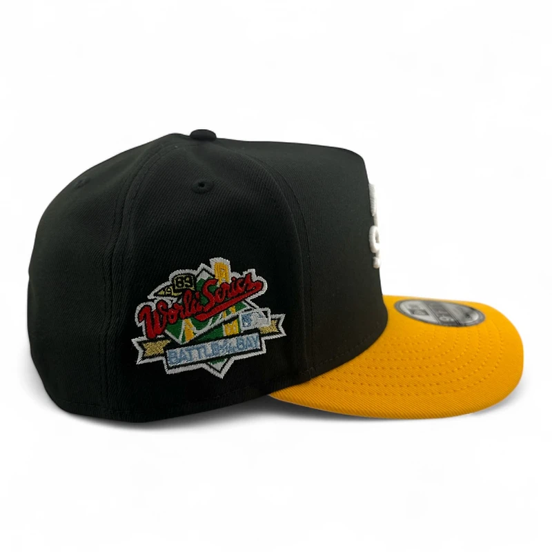 Oakland Athletics 2Tone Upside Down Logo Battle of the Bay Patch New Era 9FIFTY A-Frame Snapback Hat