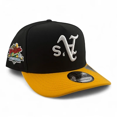 Oakland Athletics 2Tone Upside Down Logo Battle of the Bay Patch New Era 9FIFTY A-Frame Snapback Hat