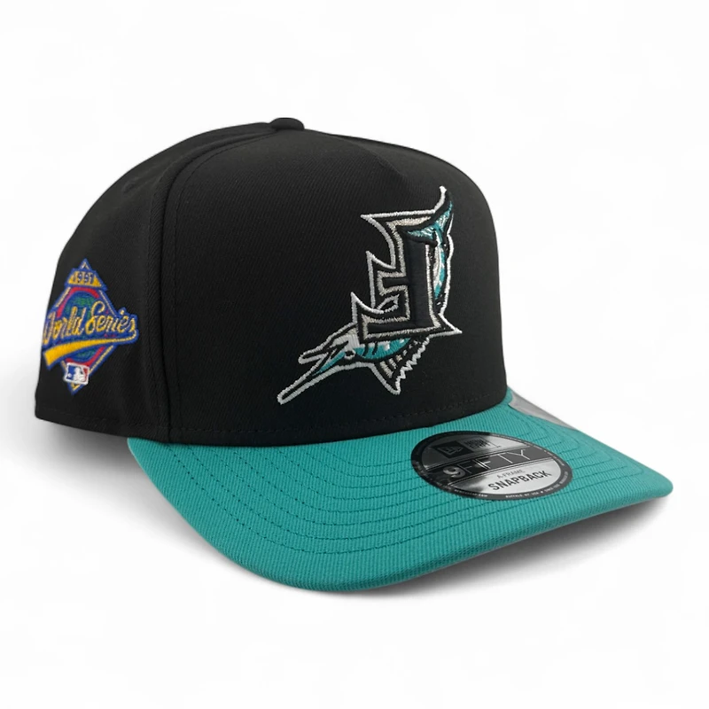 Florida Marlins 2Tone Upside Down Logo 1991 World Series Patch New Era 9FIFTY A-Frame Snapback Hat