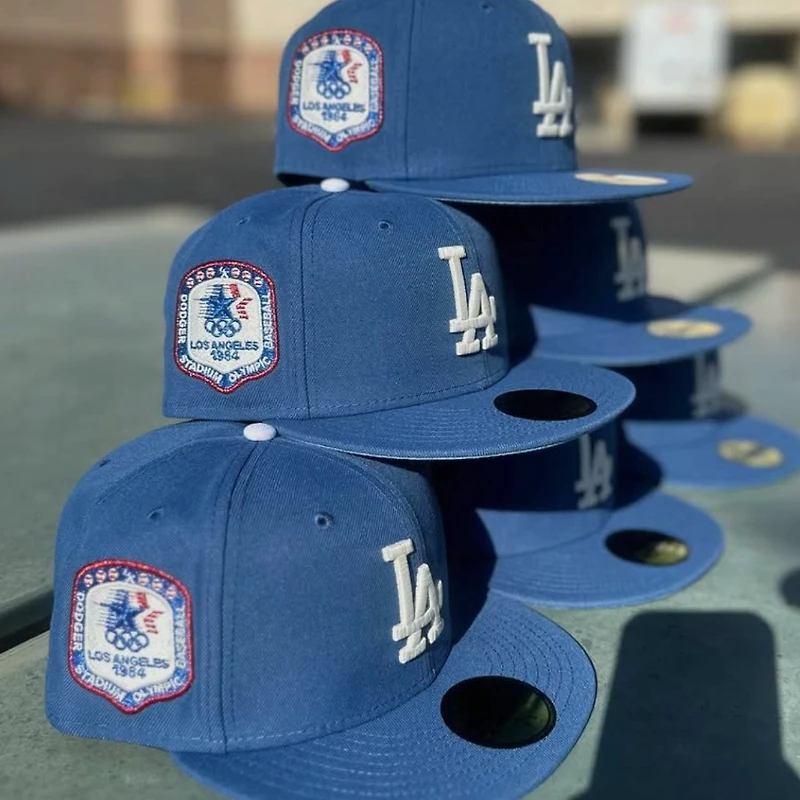 Los Angeles Dodgers Indigo Blue 1984 Olympic Patch Icy UV New Era 59FIFTY Fitted Hat
