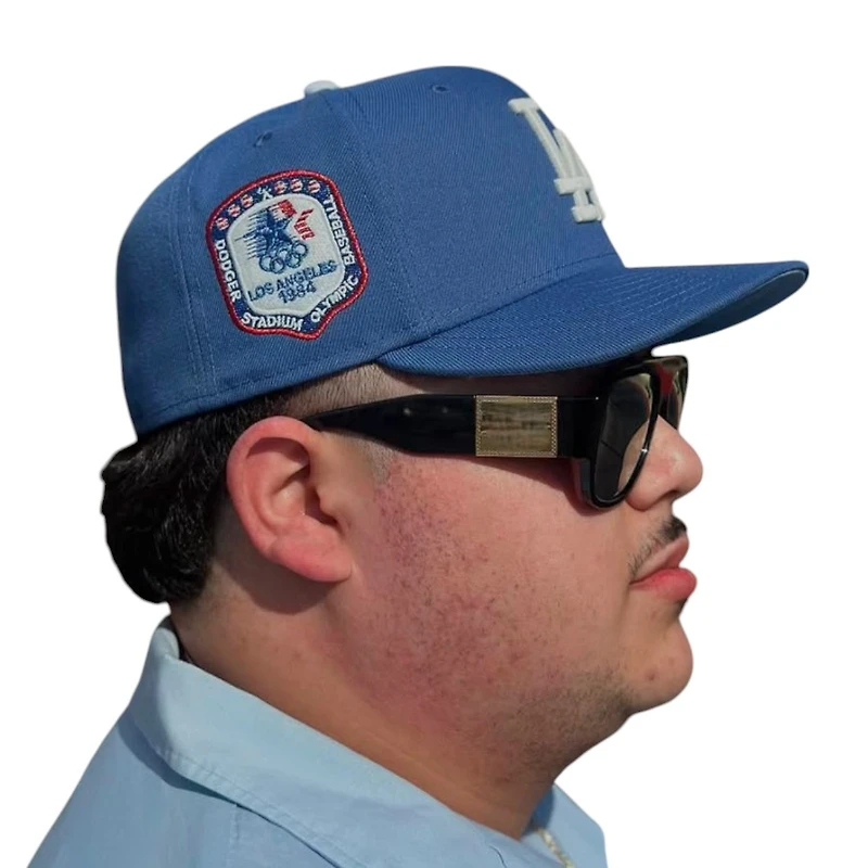 Los Angeles Dodgers Indigo Blue 1984 Olympic Patch Icy UV New Era 59FIFTY Fitted Hat