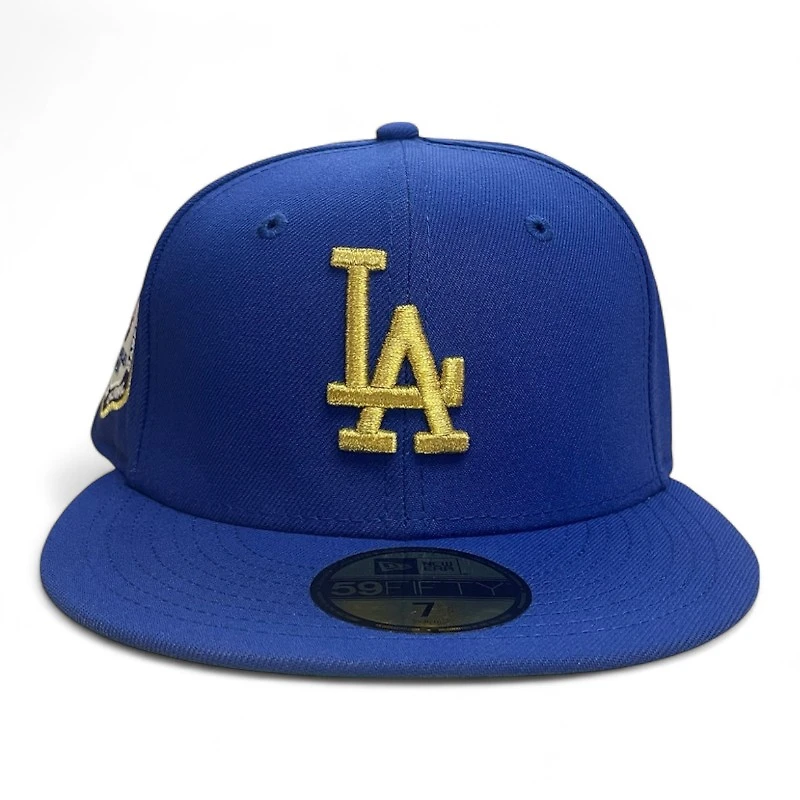 Los Angeles Dodgers Majestic Blue 1984 Olympic Patch Green UV New Era 59FIFTY Fitted Hat