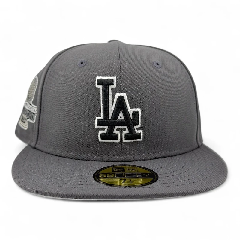 Los Angeles Dodgers Graphite 2024 World Series Champions Patch Grey UV New Era 59FIFTY Fitted Hat