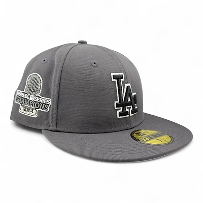 Los Angeles Dodgers Graphite 2024 World Series Champions Patch Grey UV New Era 59FIFTY Fitted Hat