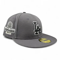 Los Angeles Dodgers Graphite 2024 World Series Champions Patch Grey UV New Era 59FIFTY Fitted Hat