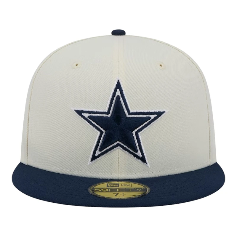 Dallas Cowboys Cream and Navy Star Logo Grey UV New Era 59FIFTY Fitted Hat