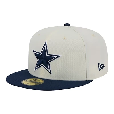 Dallas Cowboys Cream and Navy Star Logo Grey UV New Era 59FIFTY Fitted Hat