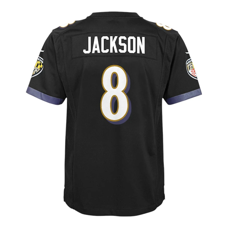 Youth Baltimore Ravens Lamar Jackson Black Nike Game Jersey