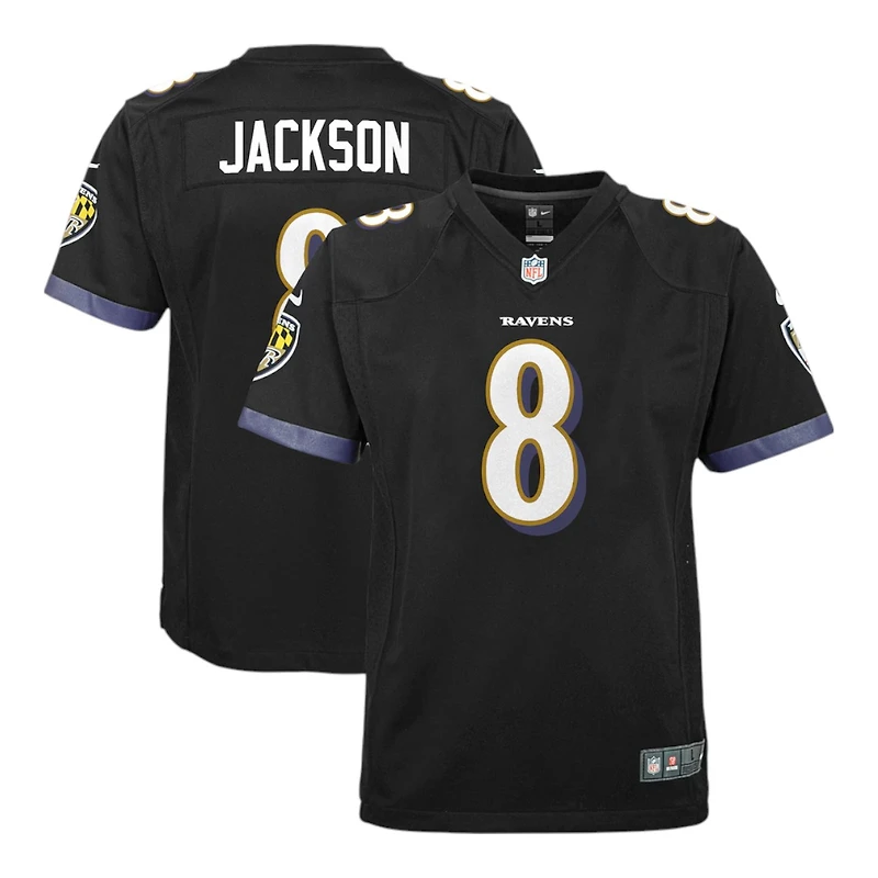 Youth Baltimore Ravens Lamar Jackson Black Nike Game Jersey