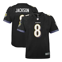 Youth Baltimore Ravens Lamar Jackson Black Nike Game Jersey
