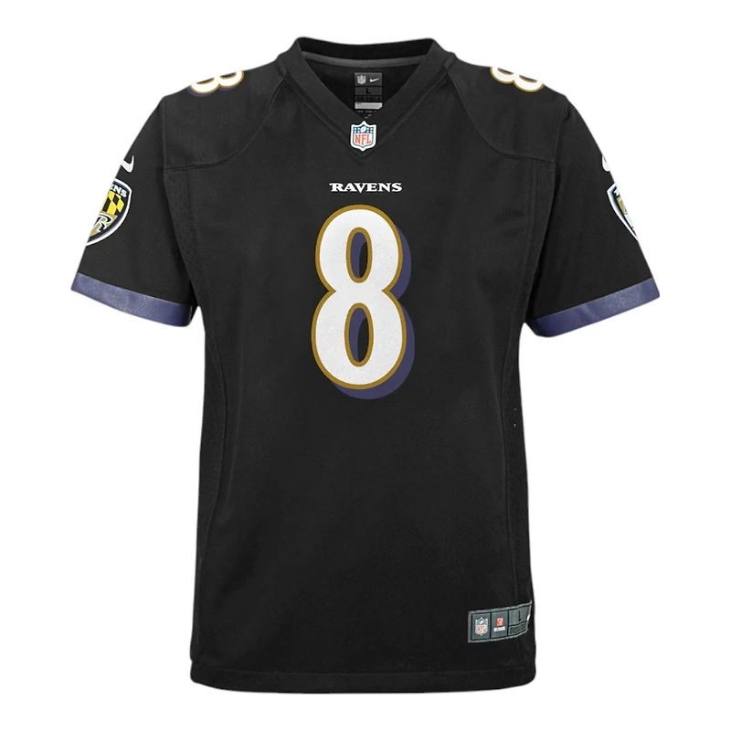 Youth Baltimore Ravens Lamar Jackson Black Nike Game Jersey