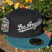 Los Angeles Dodgers Script Black and Pine Green 40th Anniversary Grey UV New Era 59FIFTY Fitted Hat