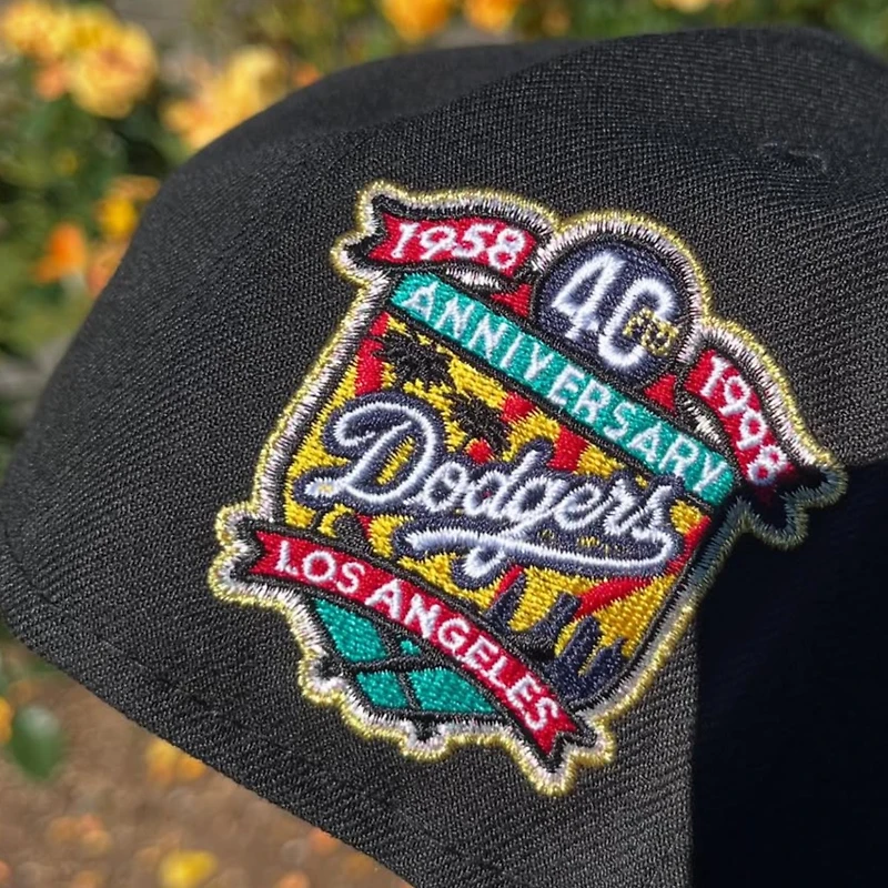 Los Angeles Dodgers Script Black and Pine Green 40th Anniversary Grey UV New Era 59FIFTY Fitted Hat