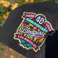 Los Angeles Dodgers Script Black and Pine Green 40th Anniversary Grey UV New Era 59FIFTY Fitted Hat