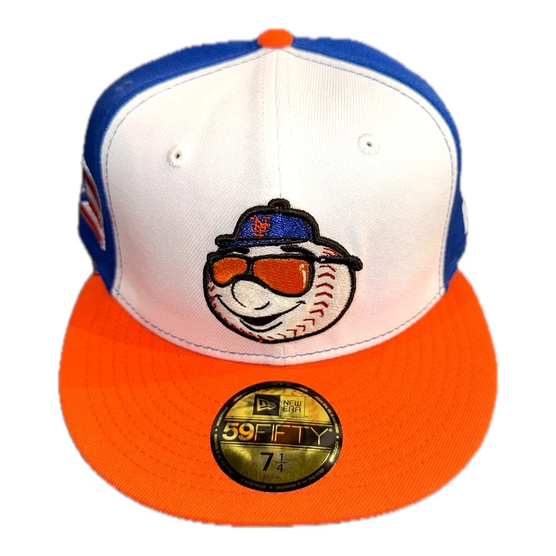 New York Mets Royal and Orange Mr. Met Spring Training Puerto Rico Patch Grey UV Era 59FIFTY Fitted Hat