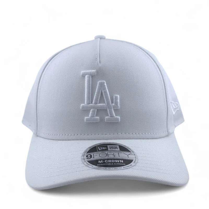 Los Angeles Dodgers All White New Era 9FORTY M-Crown A-Frame Adjustable Hat