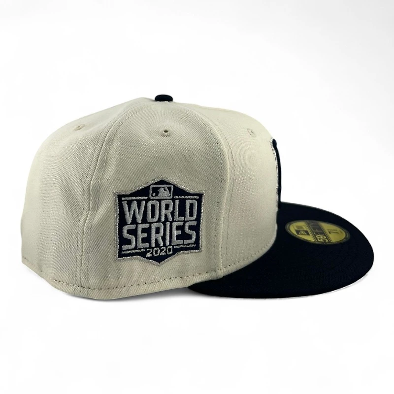 Los Angeles Dodgers Chrome and Navy 2020 WS Patch Grey UV New Era 59FIFTY Fitted Hat