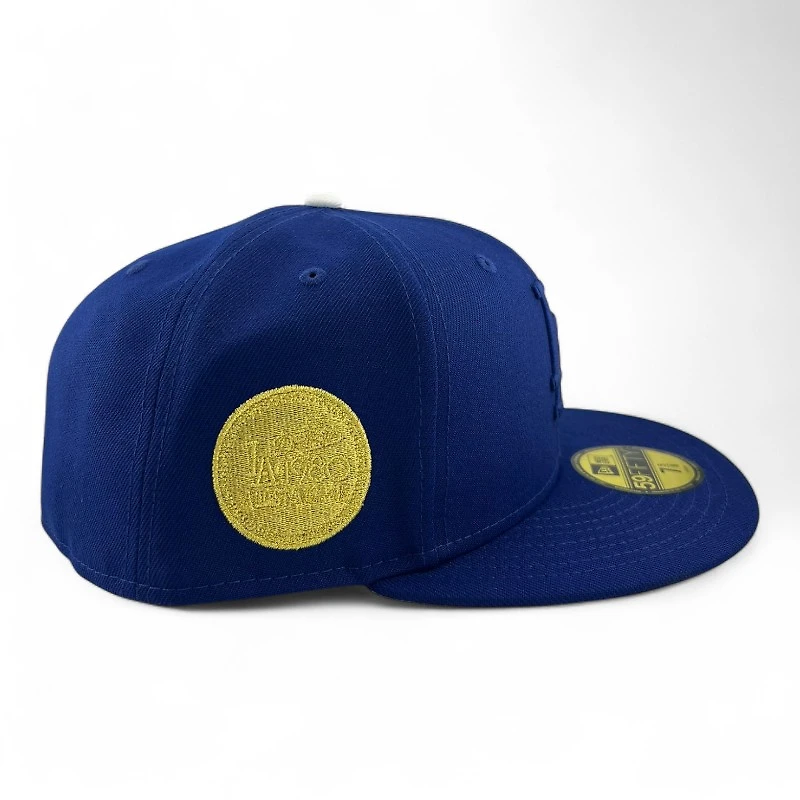 Los Angeles Dodgers Royal Blue Gold 1980 Olympic Patch Grey UV New Era 59FIFTY Fitted Hat