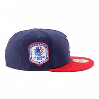 Los Angeles Dodgers Navy and Red 1984 Olympic Patch Grey UV New Era 59FIFTY Fitted Hat
