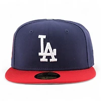 Los Angeles Dodgers Navy and Red 1984 Olympic Patch Grey UV New Era 59FIFTY Fitted Hat