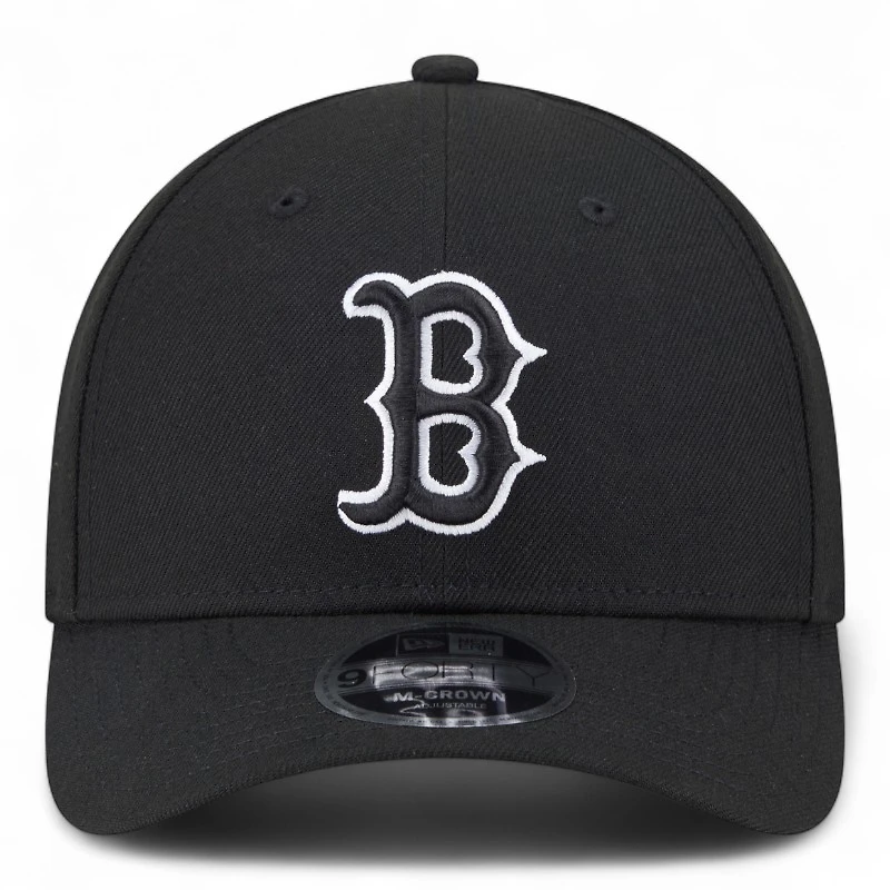 Boston Red Sox White on Black New Era 9FORTY M-Crown Adjustable Hat