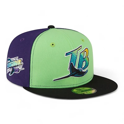 Tampa Bay Rays Black and Purple Inaugural Patch 59FIFTY Fitted Hat