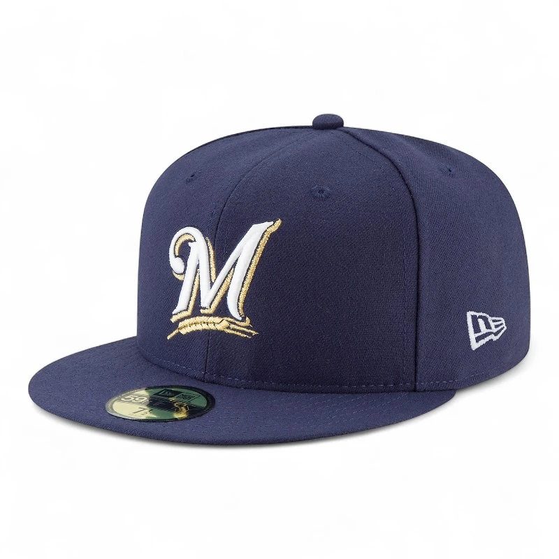 Milwaukee Brewers Navy Authentic Collection 59FIFTY Fitted Hat