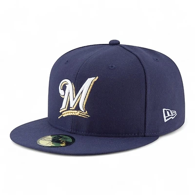 Milwaukee Brewers Navy Authentic Collection 59FIFTY Fitted Hat