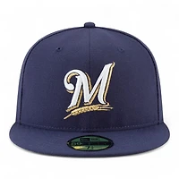 Milwaukee Brewers Navy Authentic Collection 59FIFTY Fitted Hat