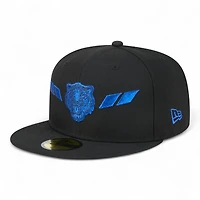 Detroit Tigers Black and Royal Blue 313 City Connect Patch Green UV 59FIFTY Fitted Hat
