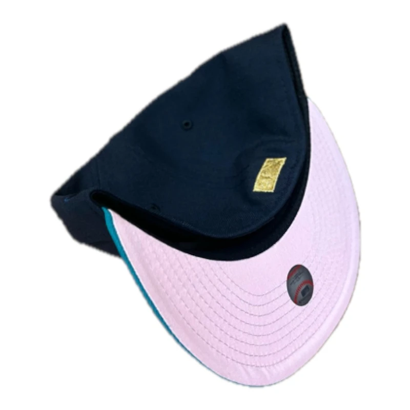Seattle Mariners Navy and Teal 2001 All Star Game Patch Pink UV New Era 59FIFTY Fitted Hat
