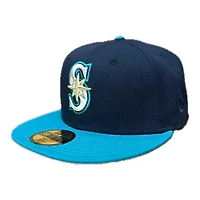Seattle Mariners Navy and Teal 2001 All Star Game Patch Pink UV New Era 59FIFTY Fitted Hat