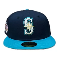 Seattle Mariners Navy and Teal 2001 All Star Game Patch Pink UV New Era 59FIFTY Fitted Hat