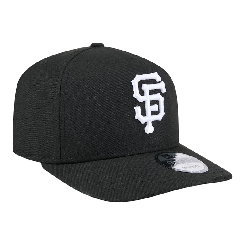 San Francisco Giants White on Black New Era 9FIFTY A-Frame Snapback Hat