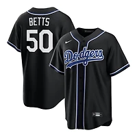 Youth Los Angeles Dodgers Mookie Betts Black and Royal Blue "Lights Out" Nike Fashion Replica Jersey