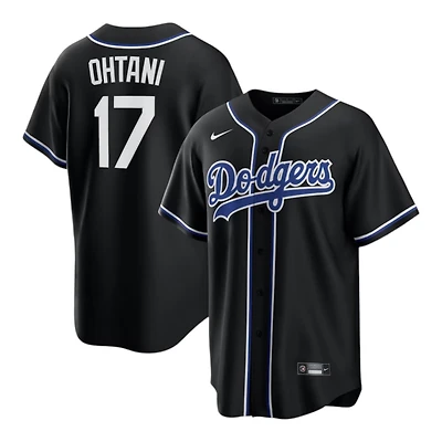 Youth Los Angeles Dodgers Shohei Ohtani Black and Royal Blue "Lights Out" Nike Fashion Replica Jersey